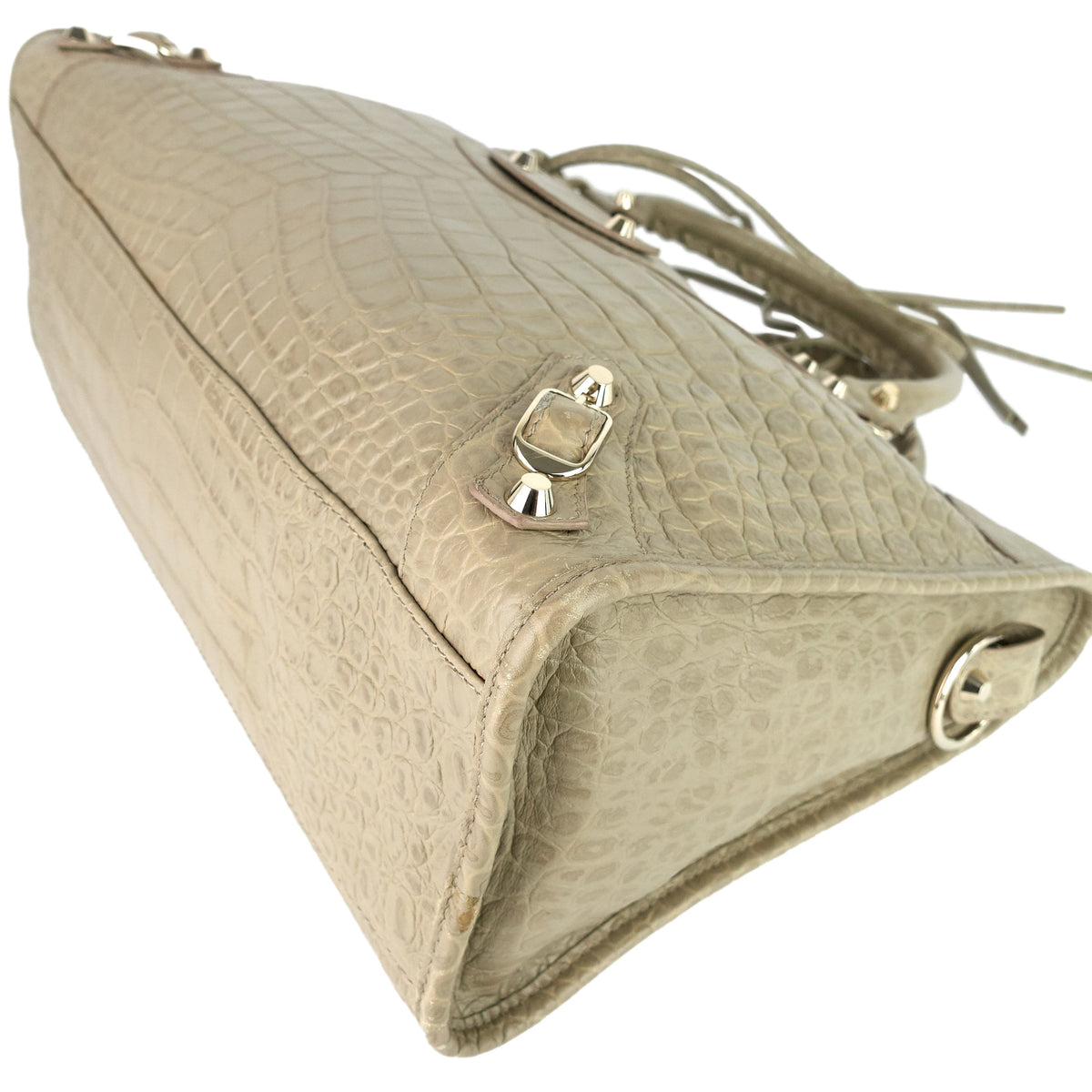 Balenciaga Classic City Croc-Embossed Agneau Leather Bag | Designer Leather Handbag