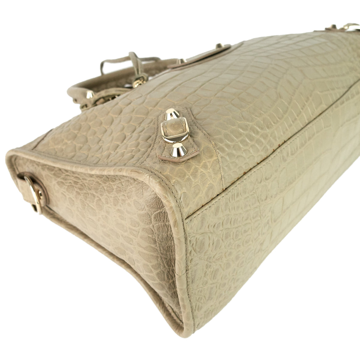 Balenciaga Classic City Croc-Embossed Agneau Leather Bag | Designer Leather Handbag