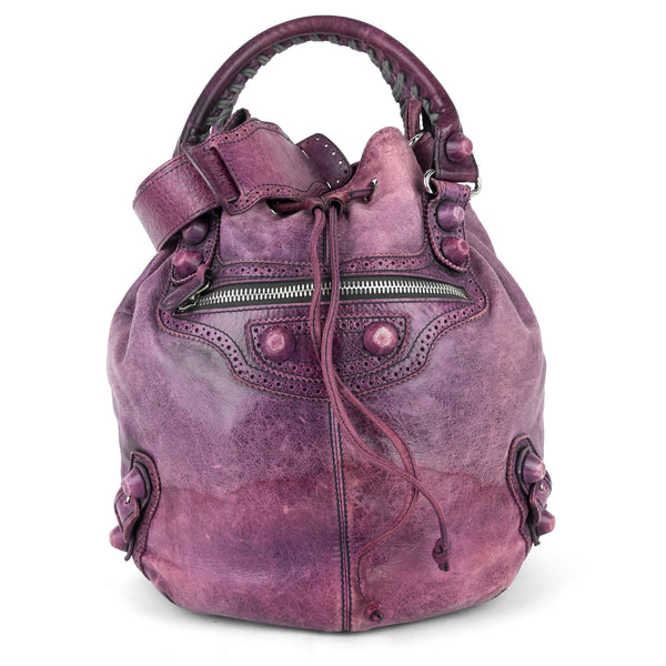 Balenciaga Pompon Giant Brogues Lambskin Leather Bag | Designer Luxury Handbag