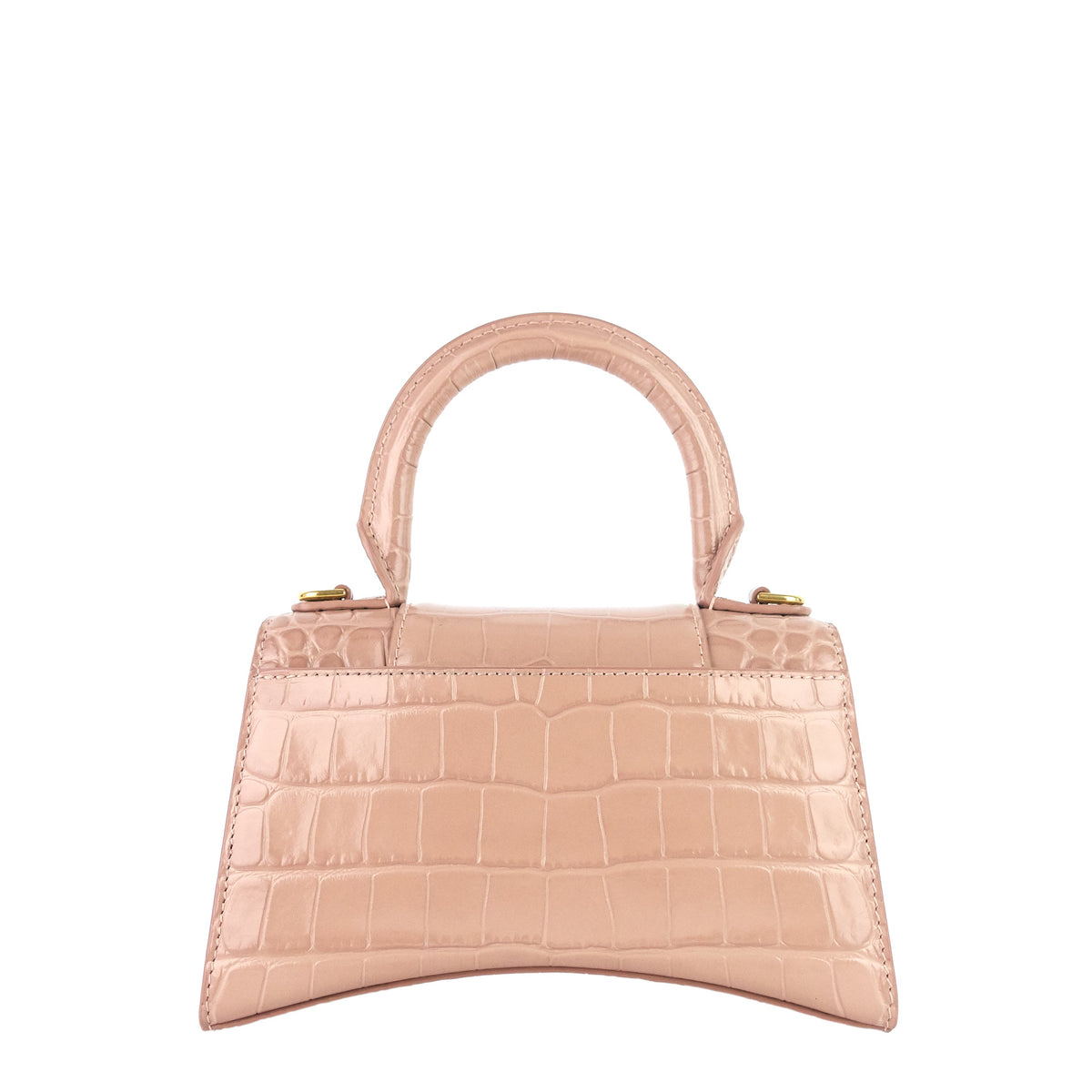 Balenciaga Hourglass XS Croc Embossed Leather Top Handle Bag | Designer Top Handle Bag