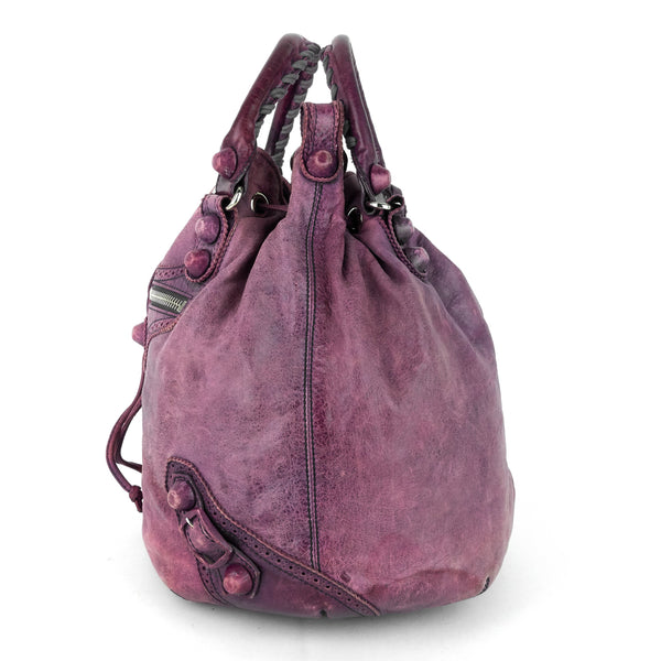 Balenciaga Pompon Giant Brogues Lambskin Leather Bag | Designer Luxury Handbag