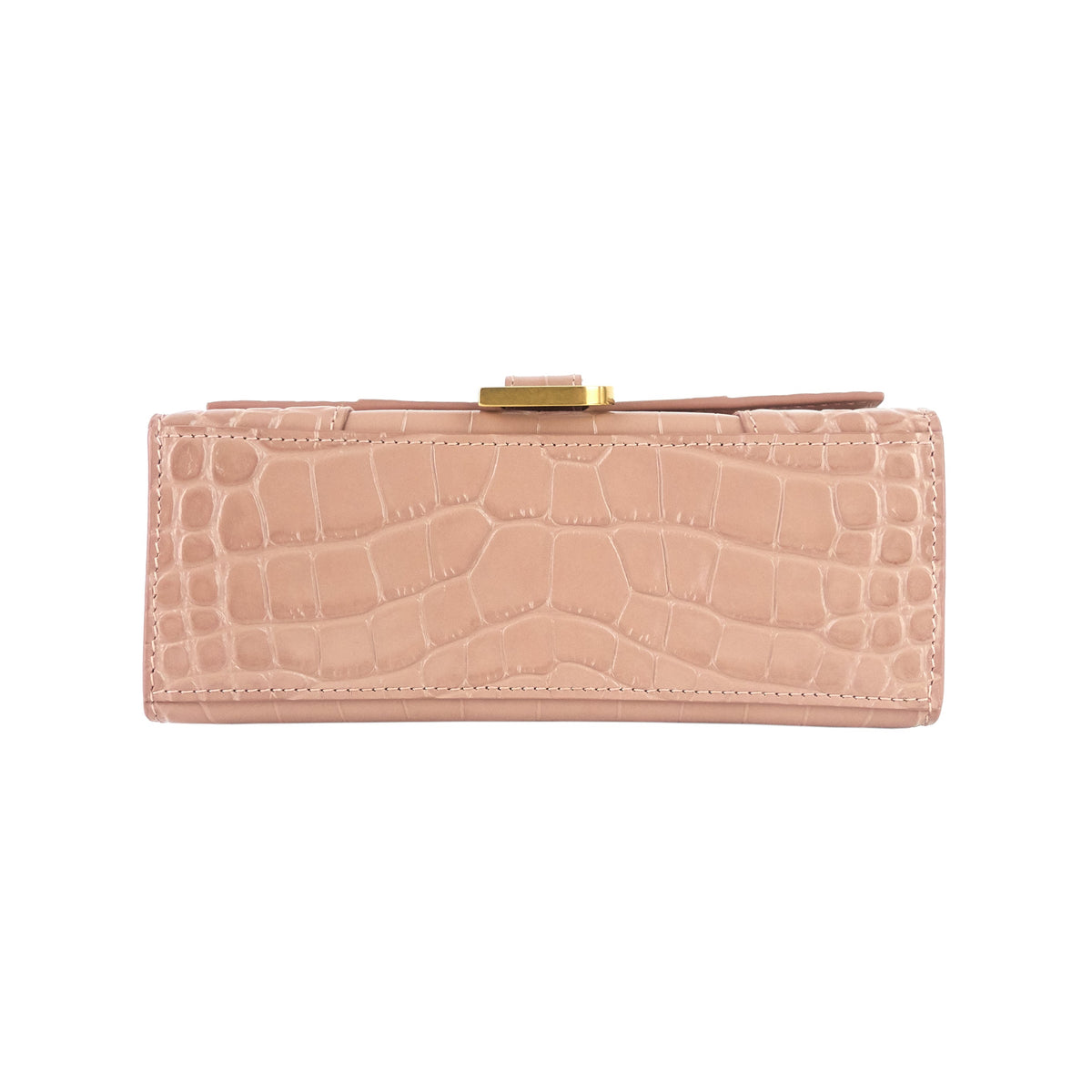 Balenciaga Hourglass XS Croc Embossed Leather Top Handle Bag | Designer Top Handle Bag