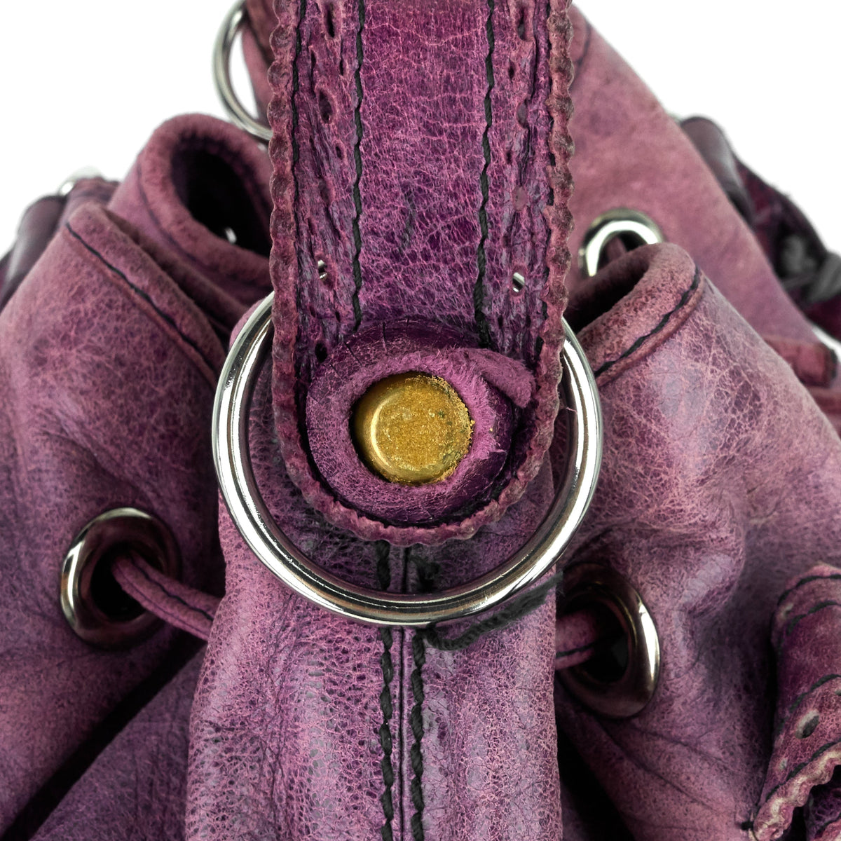 Balenciaga Pompon Giant Brogues Lambskin Leather Bag | Designer Luxury Handbag