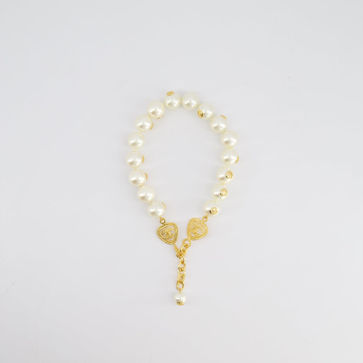 Chanel Jewellery? Chanel *HOT* Chanel White Pearl Chocker Necklace with Yellow Gold Logo Details Luxury Designer Statement Jewellery
