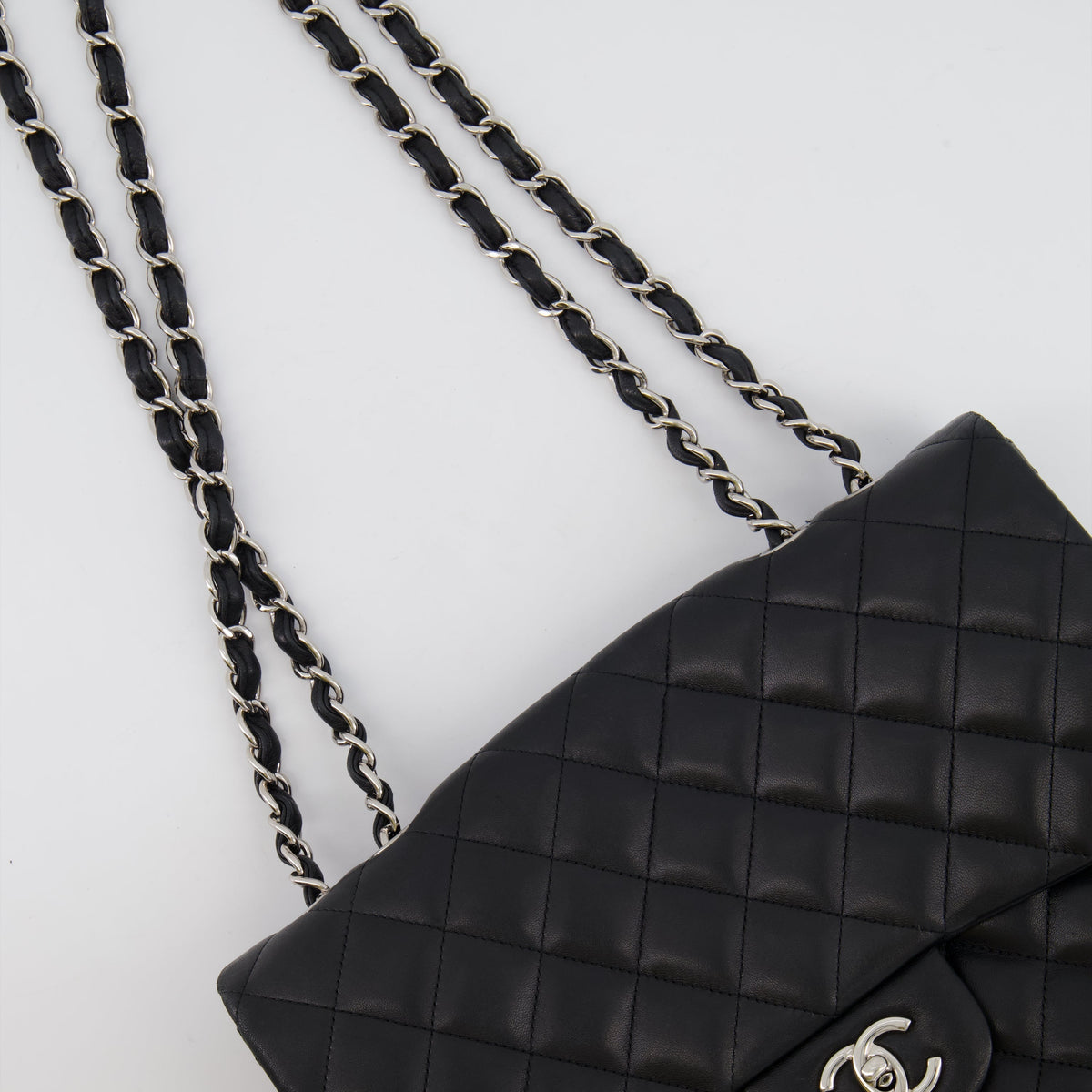 Chanel Bags Chanel Black Jumbo Classic Single Flap Bag in Lambskin Leather with Silver Hardware Elegant Everyday Designer Handbag