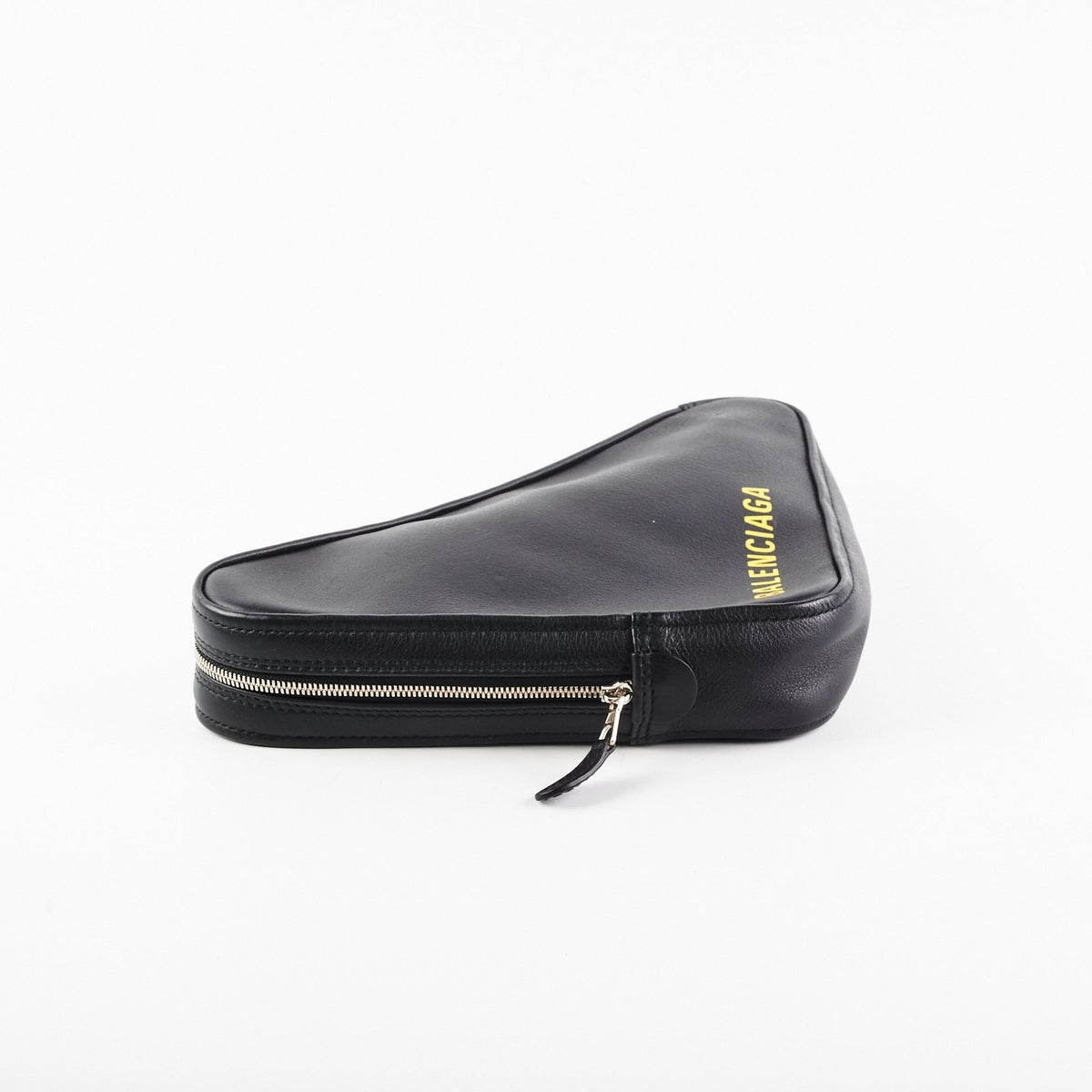 Balenciaga Triangle Zip Clutch Black | Designer Clutch Bag