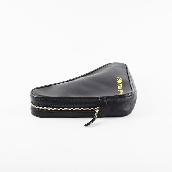 Balenciaga Triangle Zip Clutch Black | Designer Clutch Bag