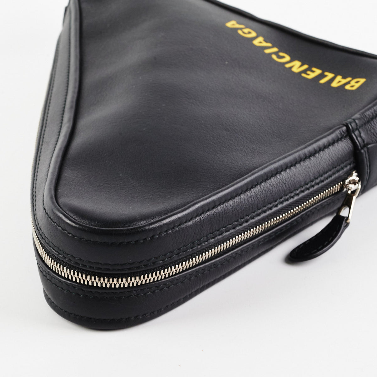 Balenciaga Triangle Zip Clutch Black | Designer Clutch Bag