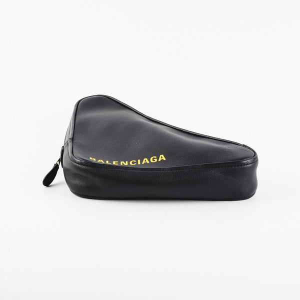 Balenciaga Triangle Zip Clutch Black | Designer Clutch Bag