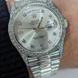 Front view of Rolex unisex gold watch