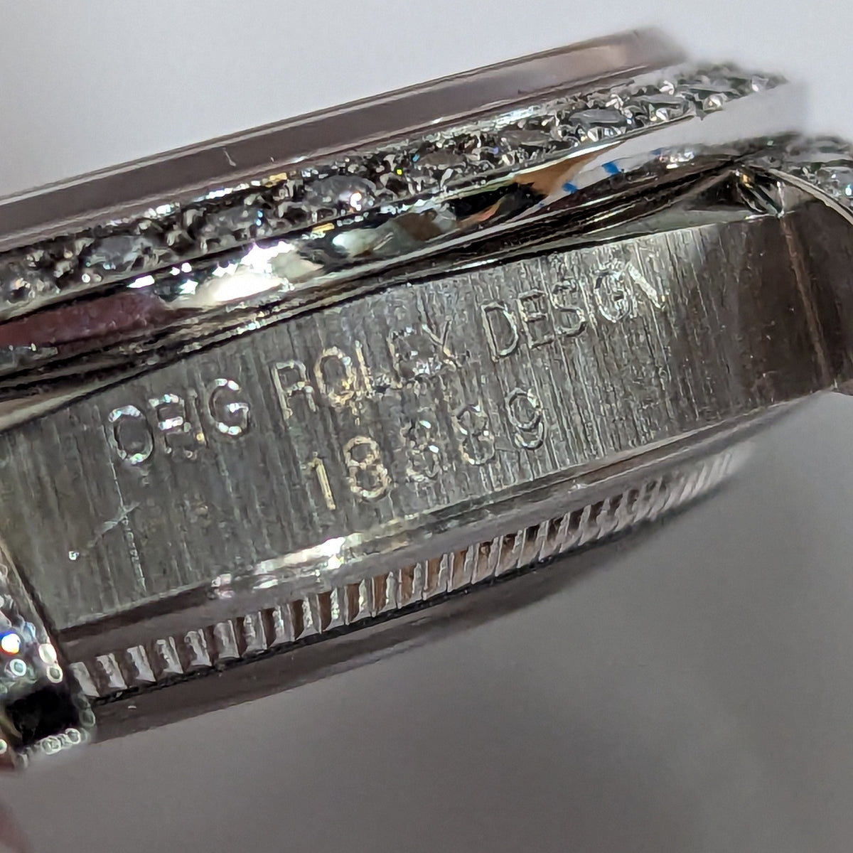 Full view of Rolex unisex gold watch