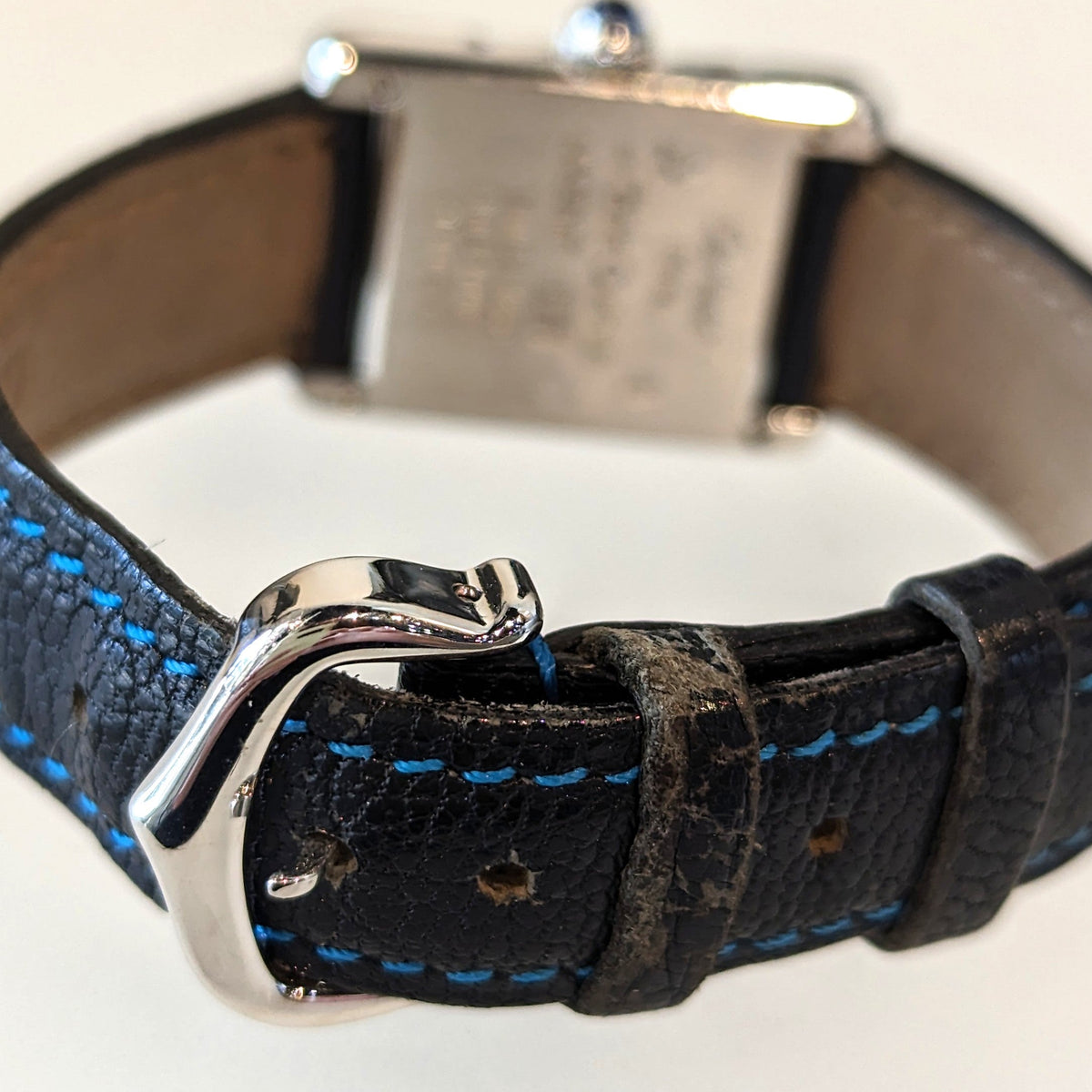 Full view of Cartier unisex silver watch