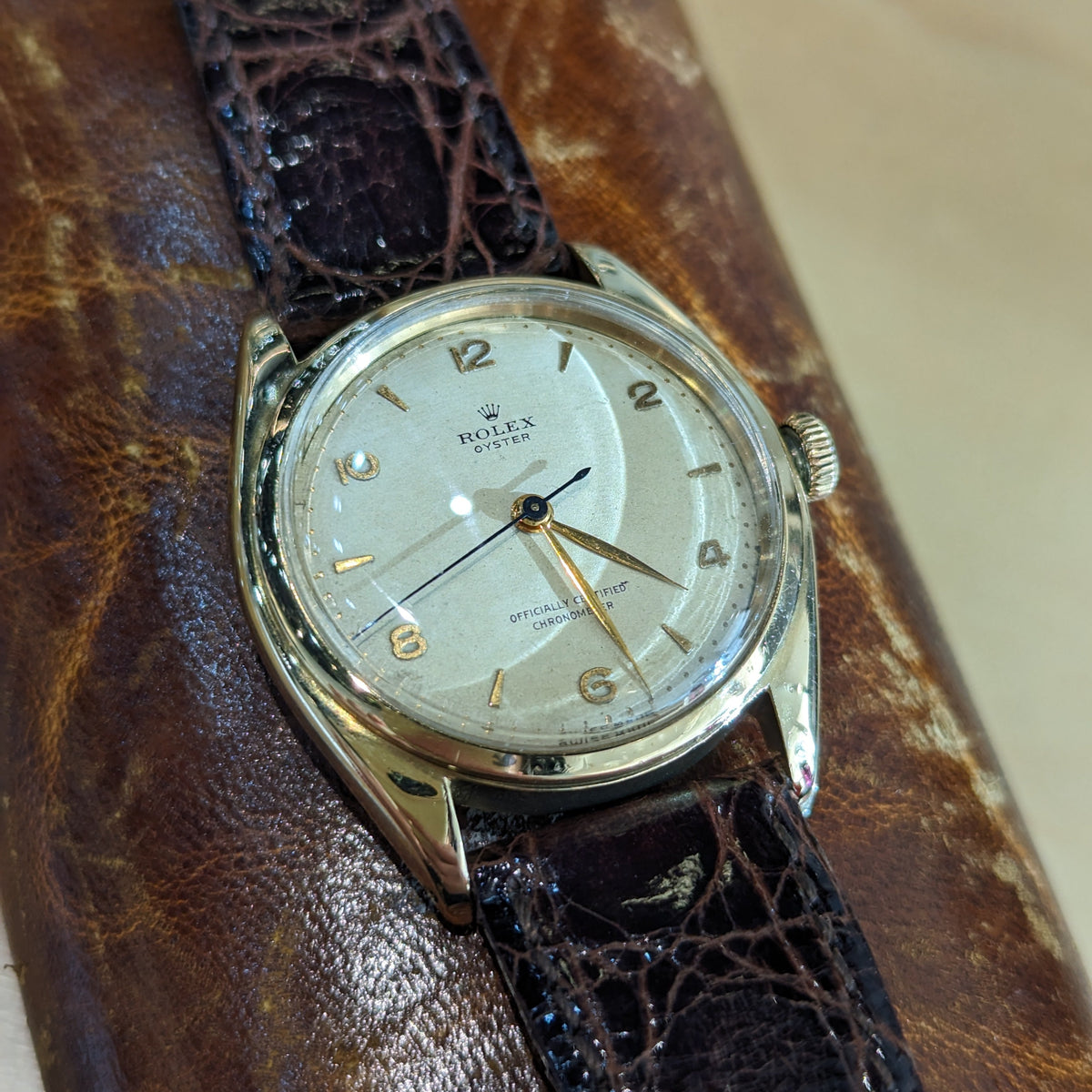 Lifestyle view of Rolex unisex gold watch