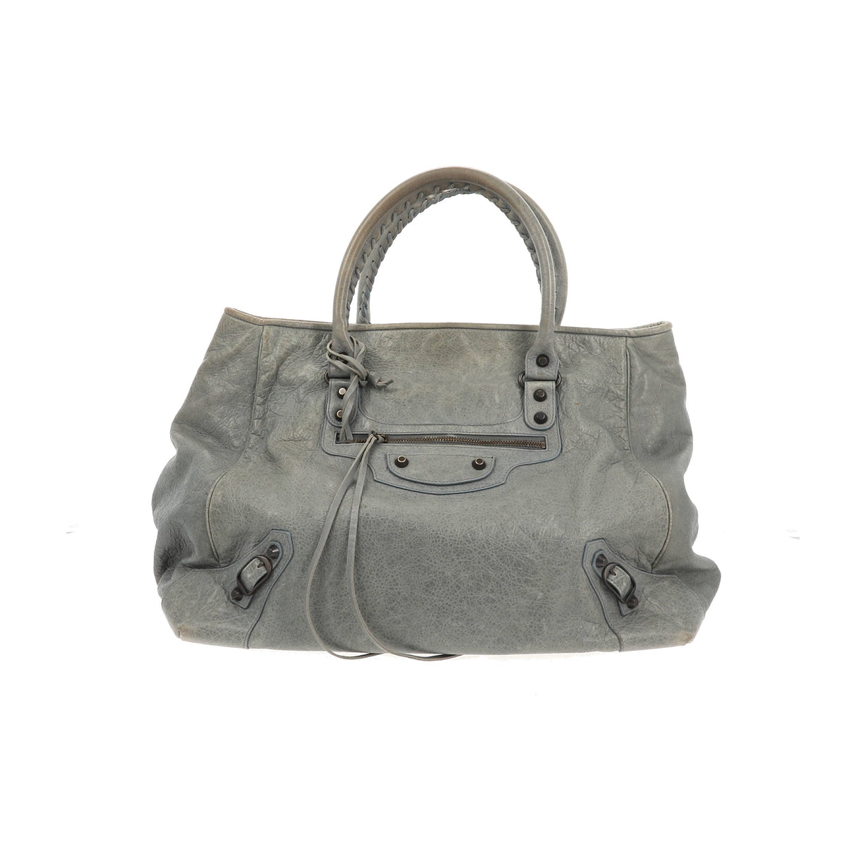 Balenciaga Sunday Shoulder Bag in Blue Leather — Designer Shoulder Bag