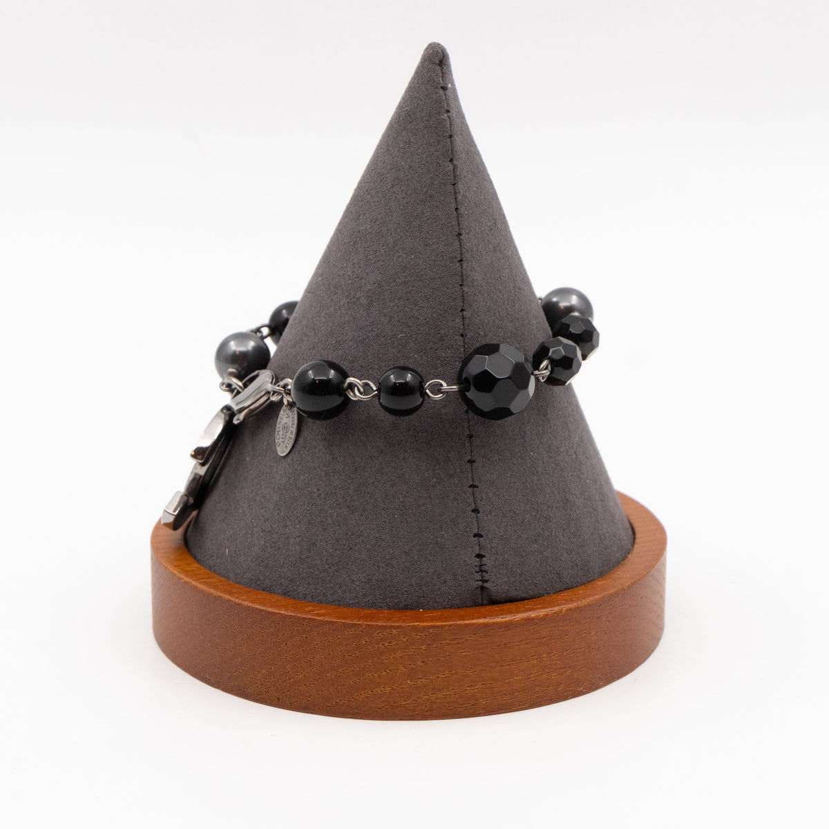 Chanel Jewellery? Chanel Coco Mark Black Bead Charm Bracelet Elegant Everyday Fine Jewellery