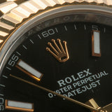 Close-up detail view of Rolex unisex two tone watch