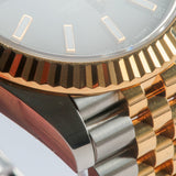 Full view of Rolex unisex two tone watch