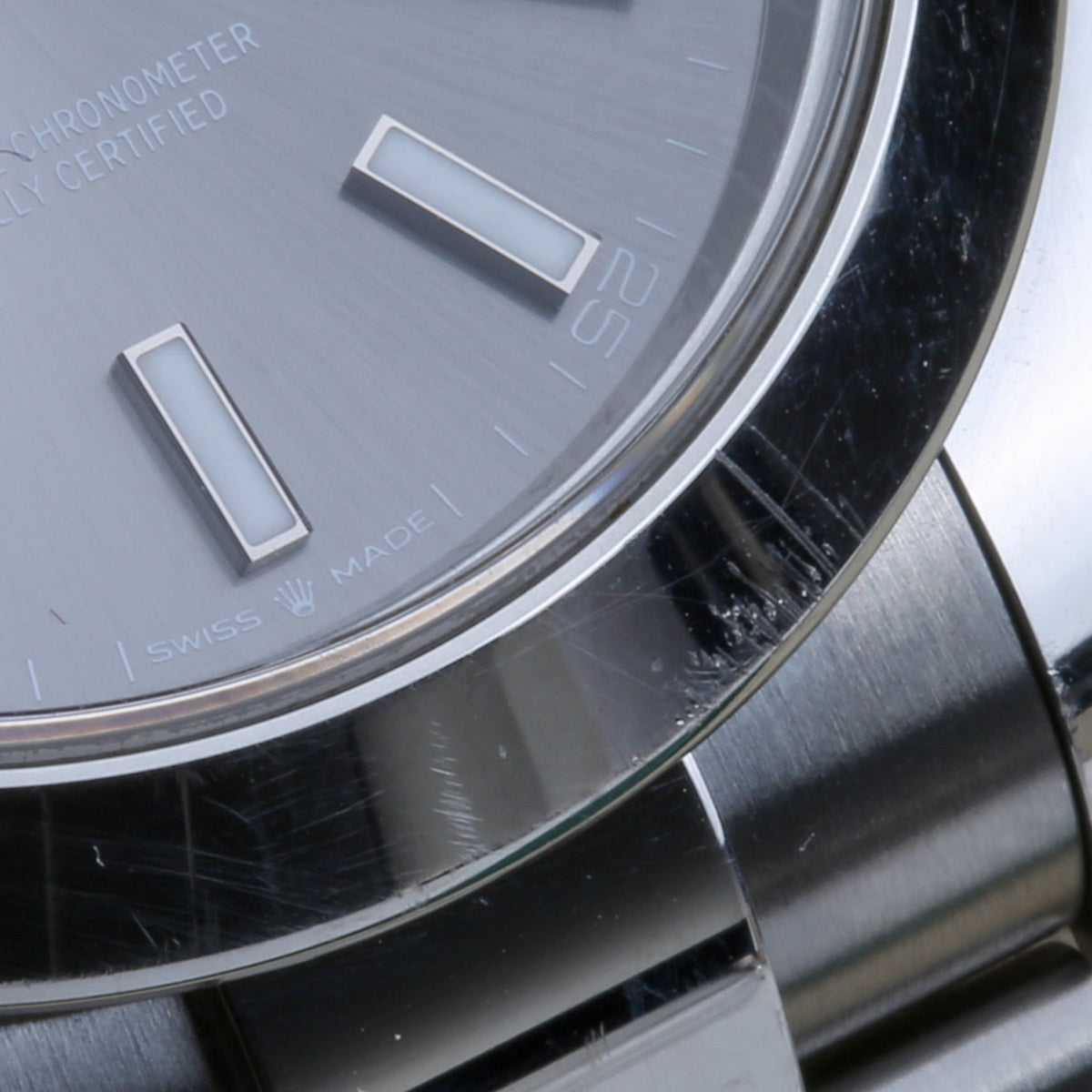 Angled view of Rolex unisex watch