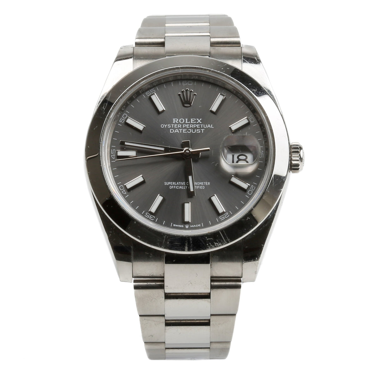 Side view of Rolex unisex watch
