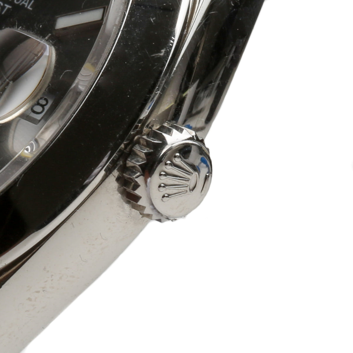 Side view of Rolex unisex watch
