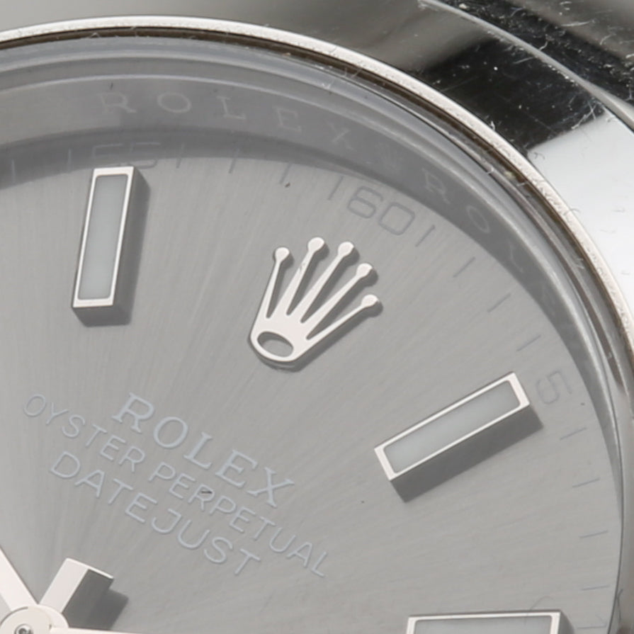 Close-up detail view of Rolex unisex watch
