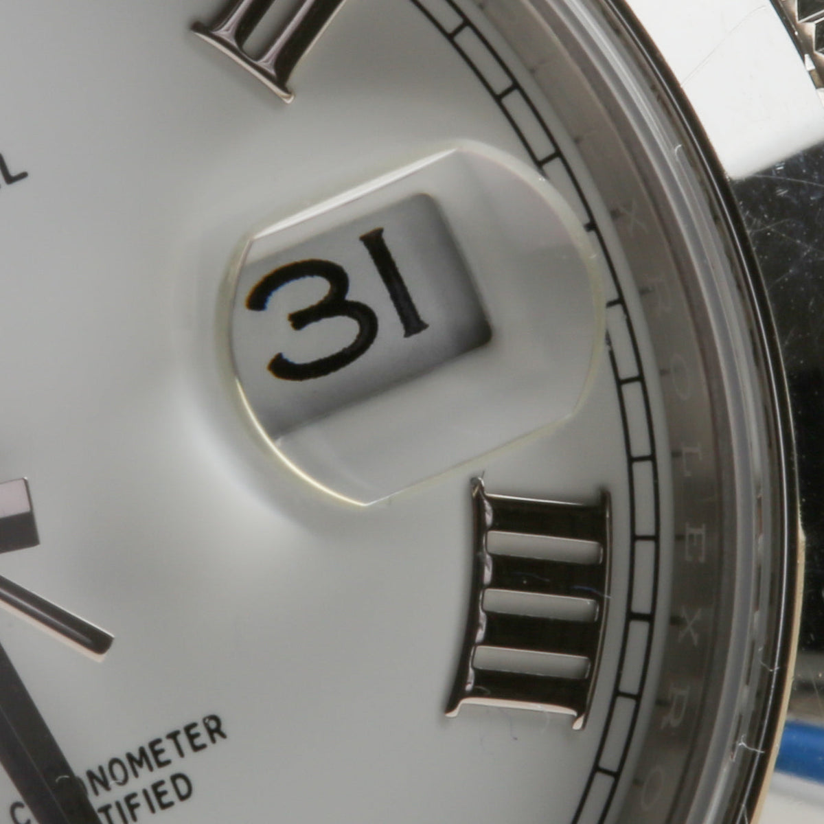 Side view of Rolex unisex watch