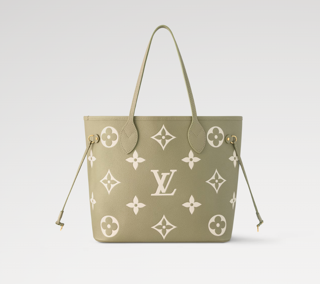 Louis Vuitton Neverfull MM Tote Khaki Cream
