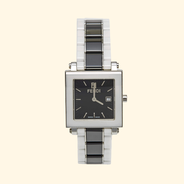 Front view of Fendi women's black watch