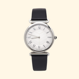 Close-up detail view of Fendi men's silver watch