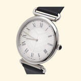 Front view of Fendi men's silver watch