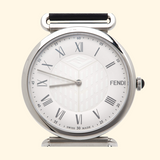 Side view of Fendi men's silver watch