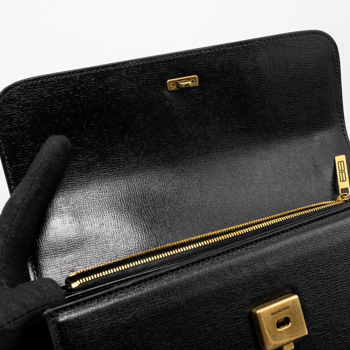 Luxar703 elegant leather Handbag flat lay view