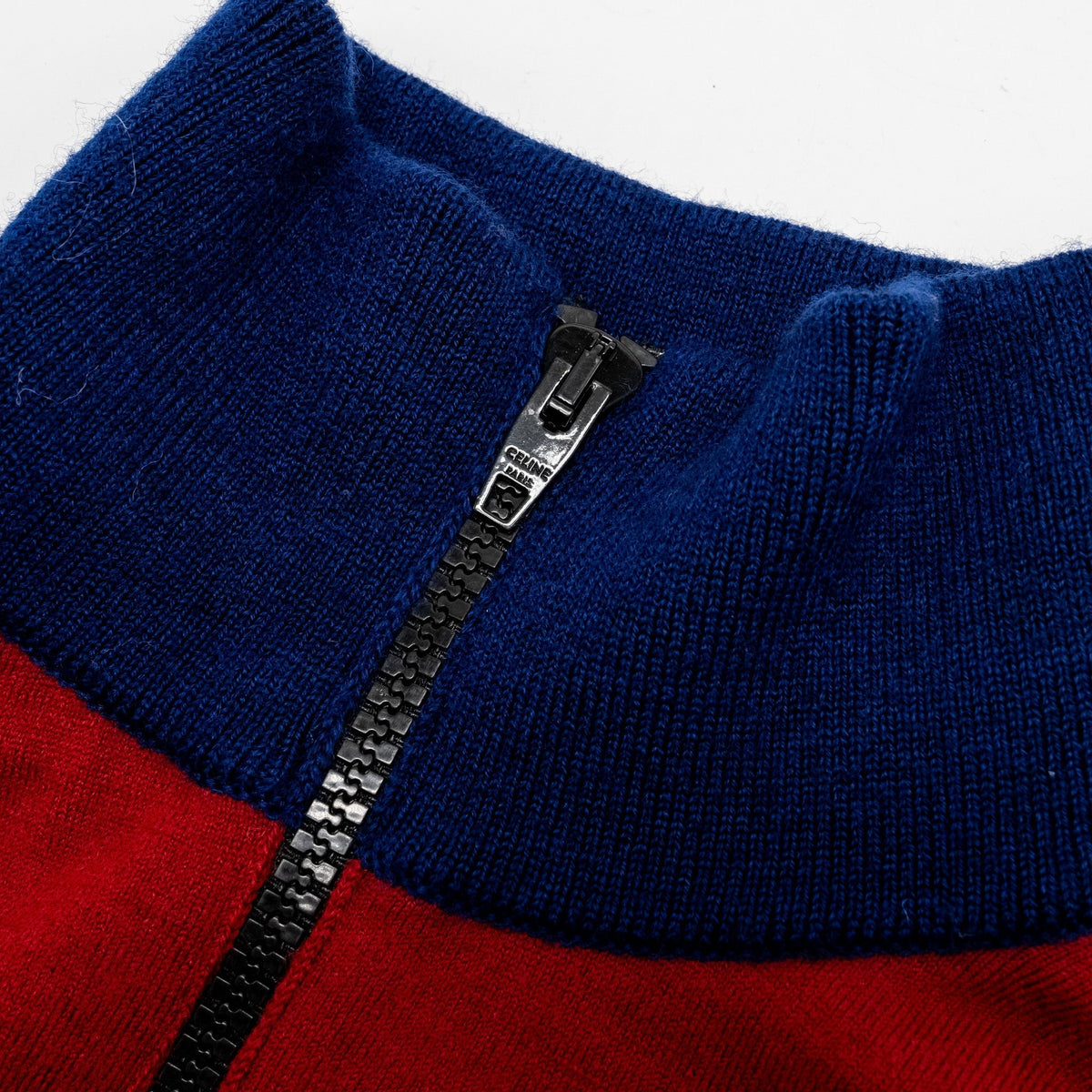 Celine Jackets? Celine Size S Triomphe Zip Jacket Wool Red Navy White Luxury Designer Outerwear Jacket