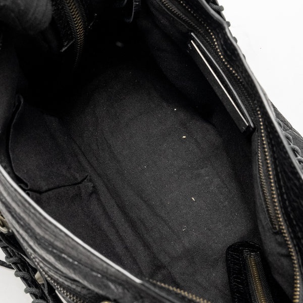 Balenciaga Giant City Bag Leather Black ruthenium Hardware — Designer Leather Handbag