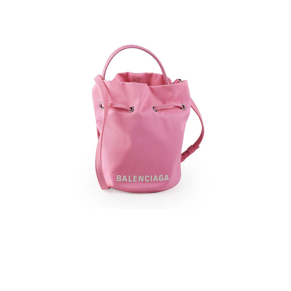 Balenciaga Nylon Wheel XS Bucket Bag Pink — Designer Bucket Bag