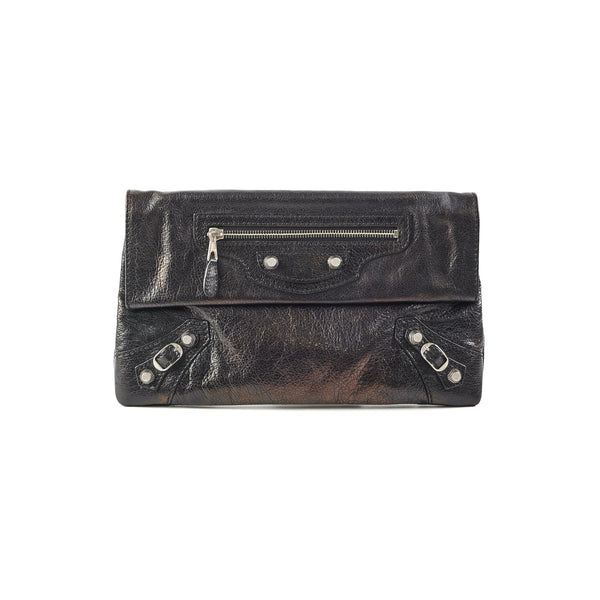 Balenciaga City Clutch Black Iridescent | Designer Clutch Bag