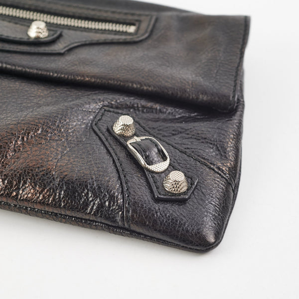Balenciaga City Clutch Black Iridescent | Designer Clutch Bag