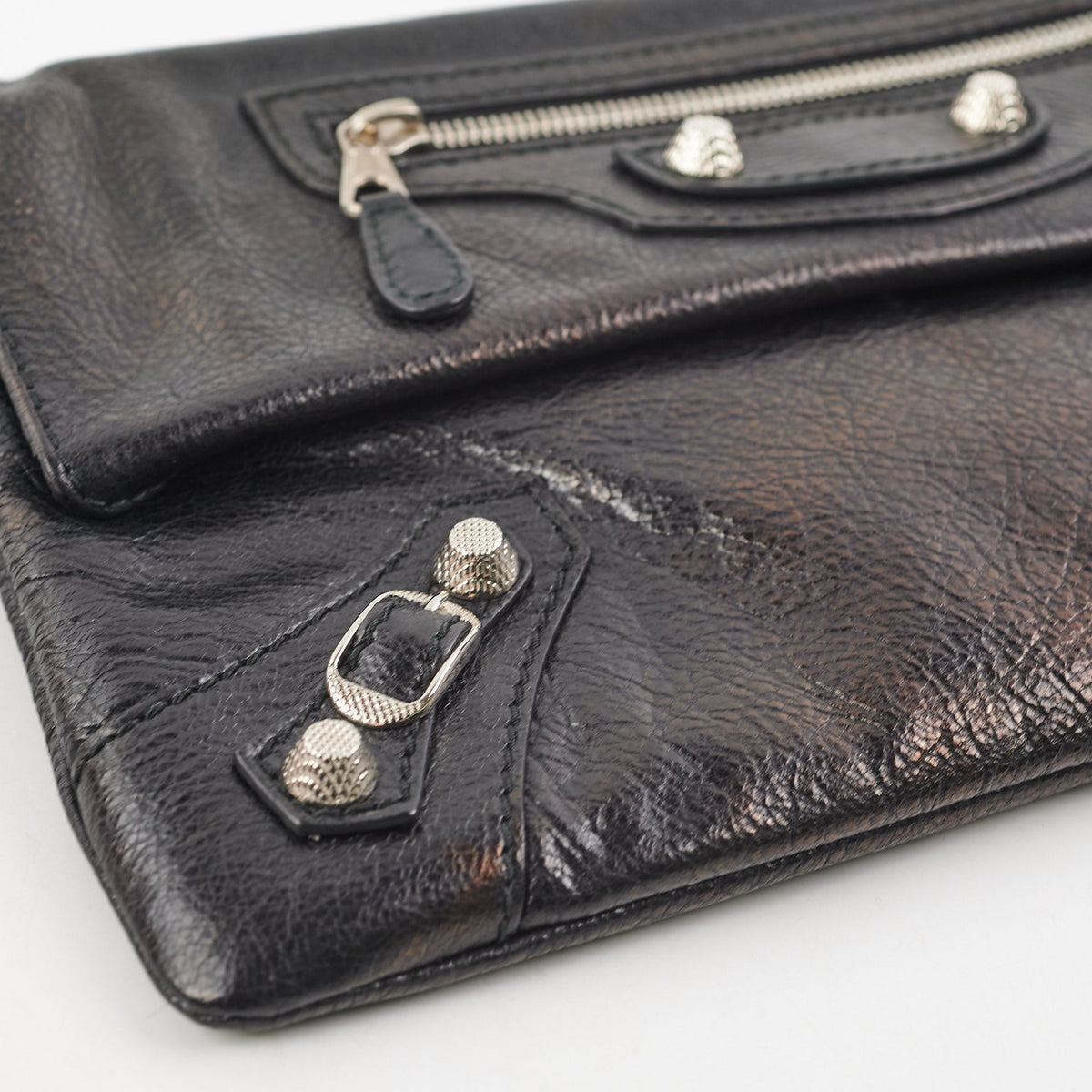 Balenciaga City Clutch Black Iridescent | Designer Clutch Bag