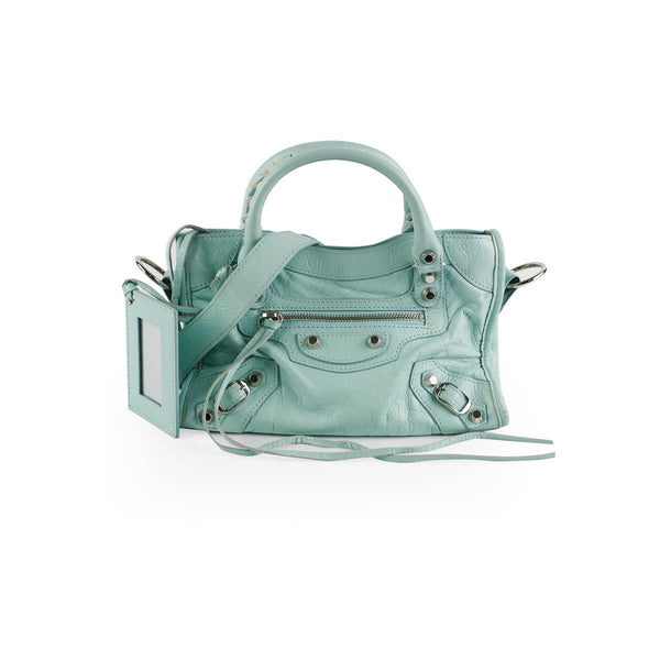 Balenciaga Classic Mini City Blue Tote Bag | Designer Leather Handbag