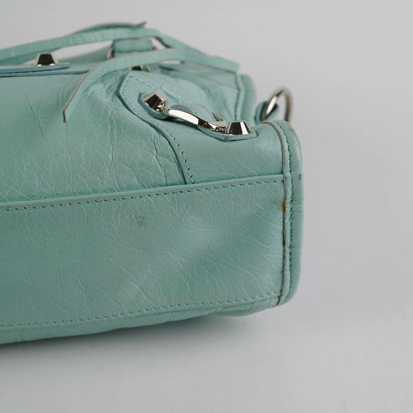 Balenciaga Classic Mini City Blue Tote Bag | Designer Leather Handbag