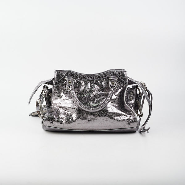 Balenciaga Neo Cagole XS Bag Silver | Studded Leather Shoulder Bag