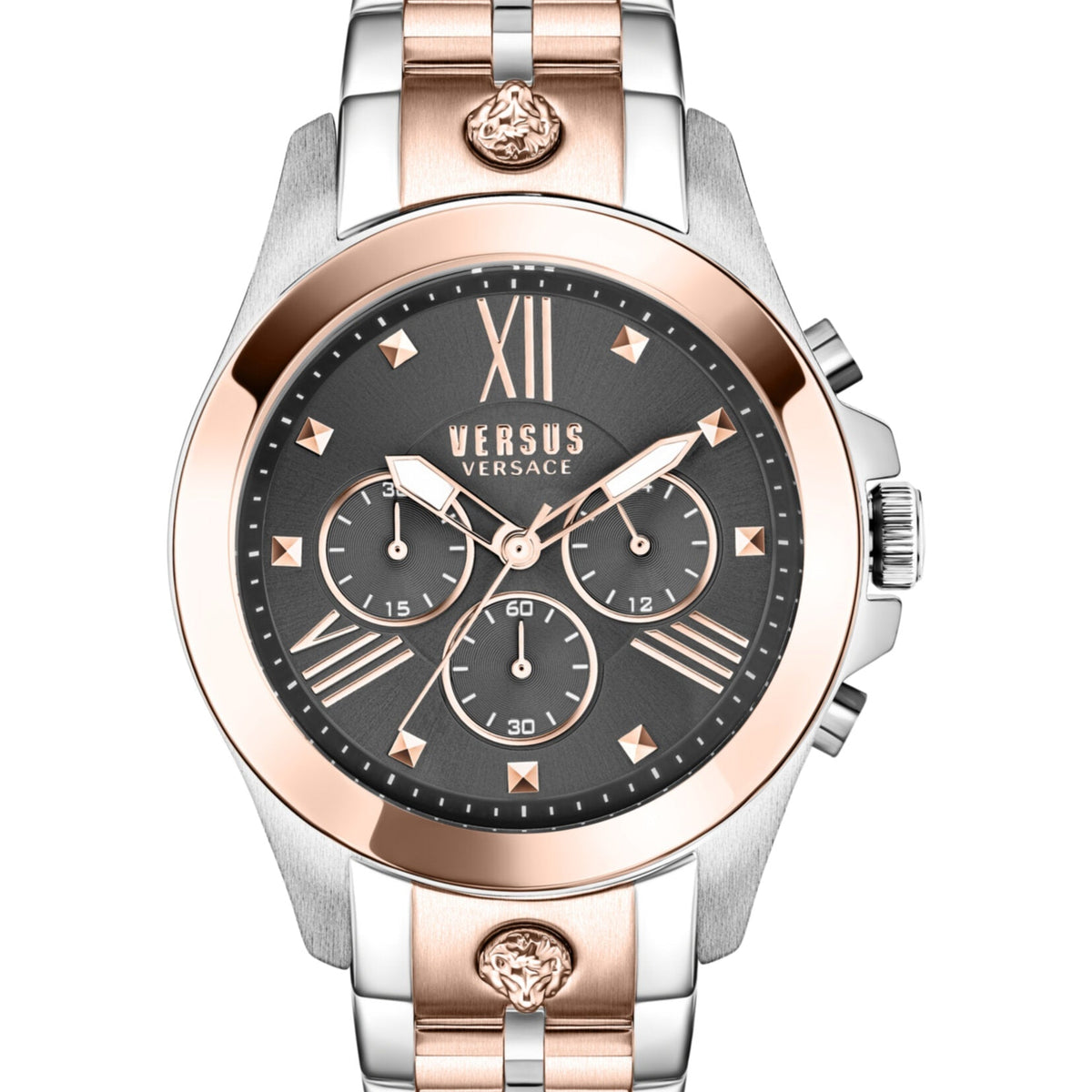 Close-up detail view of Chrono Lion unisex watch