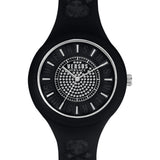 Close-up detail view of Versace unisex watch