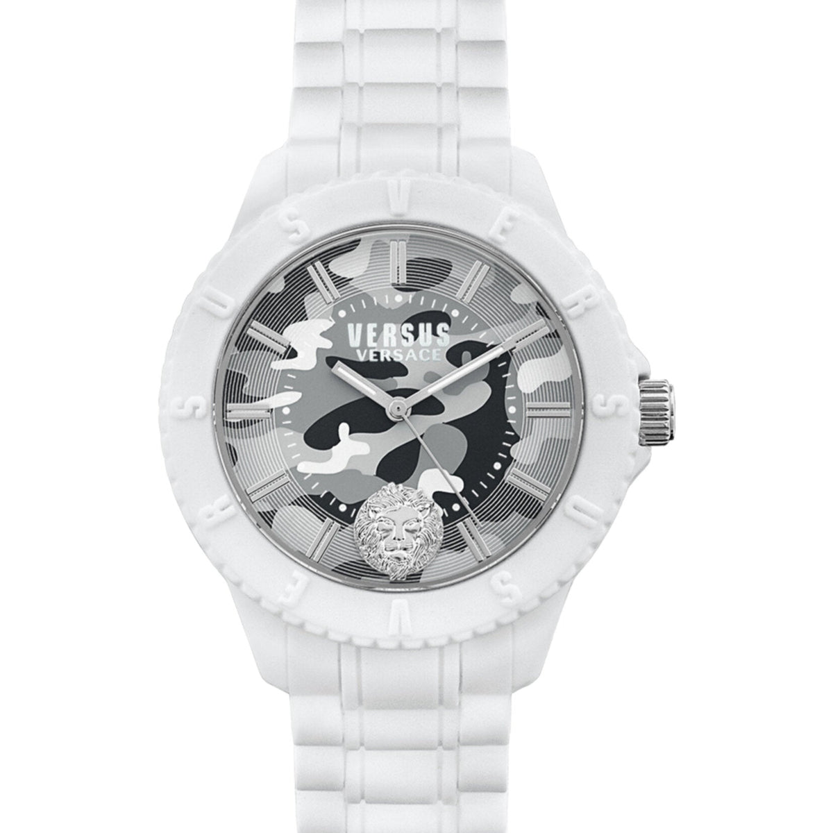 Close-up detail view of Versace unisex watch