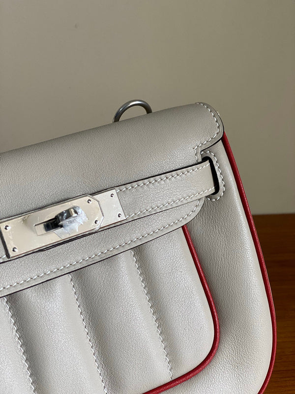 Close-up detail of statement bag design