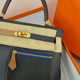 Close-up detail of statement bag design