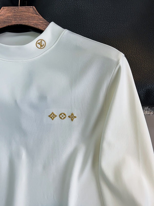 Full styled look of Louis Vuitton luxury clothing with everyday silhouette
