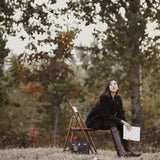 Side view of modern structured handbag