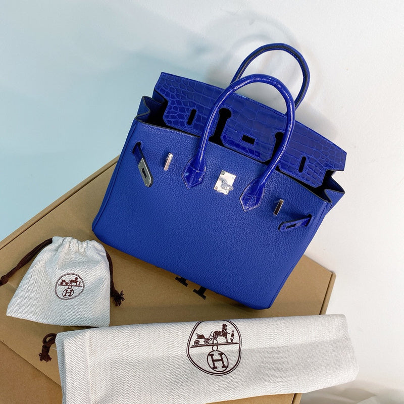 Side view of elegant structured handbag