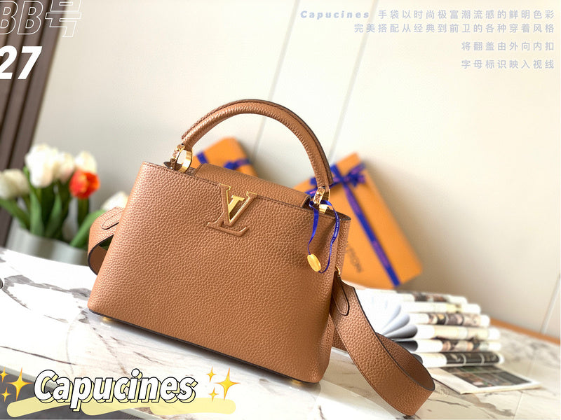 Side profile of signature statement women's handbag – women's everyday handbag